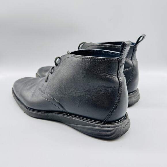 Cole Haan Boots Mens 12 Black Leather Chukka Grand OS Ankle Lace Up Comfort - Picture 5 of 10